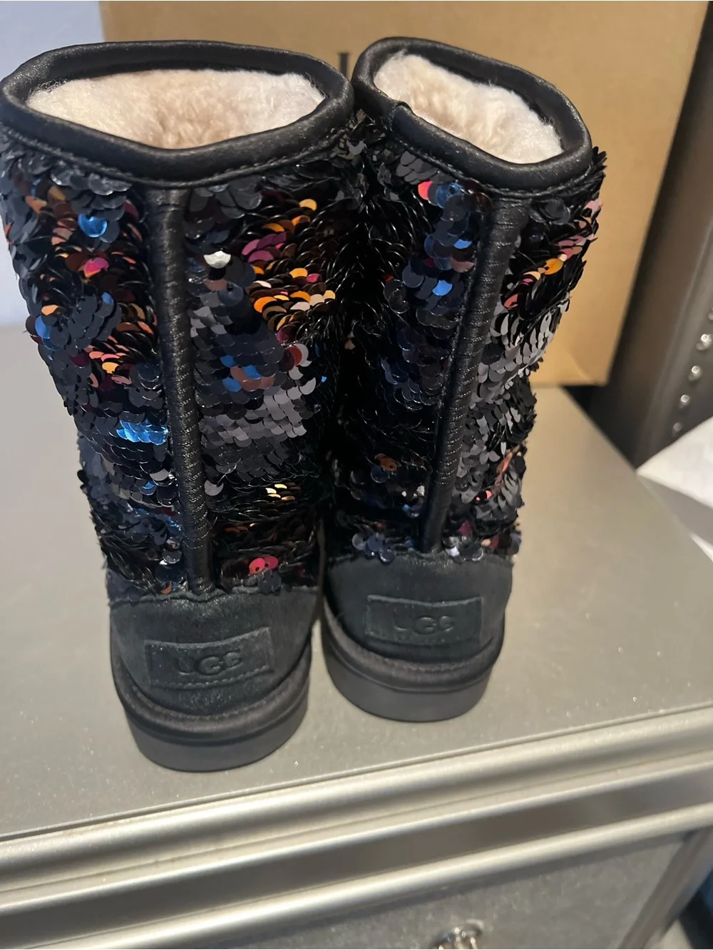 UGG Black Sequin Mid-Calf Girls' Boot